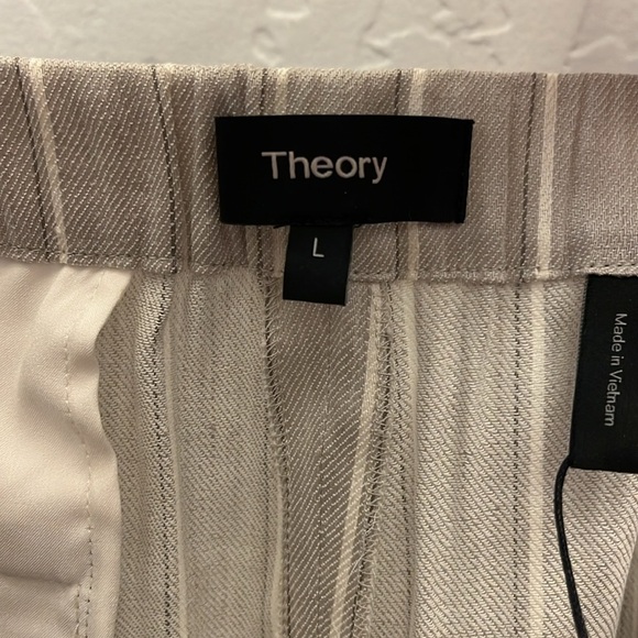 THEORY NWT Wide Leg Pull On Grey Multi
Stripe Linen Pant - Size L - Picture 7 of 10